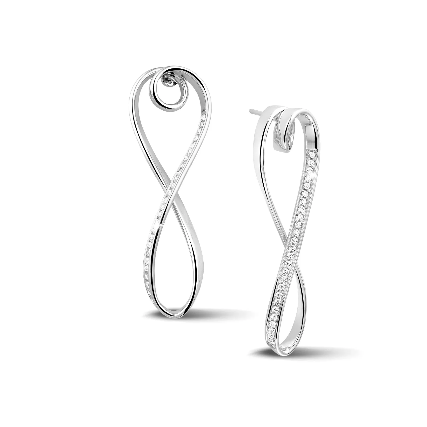 0.50 quilates pendientes diamantes diseño en oro blanco 