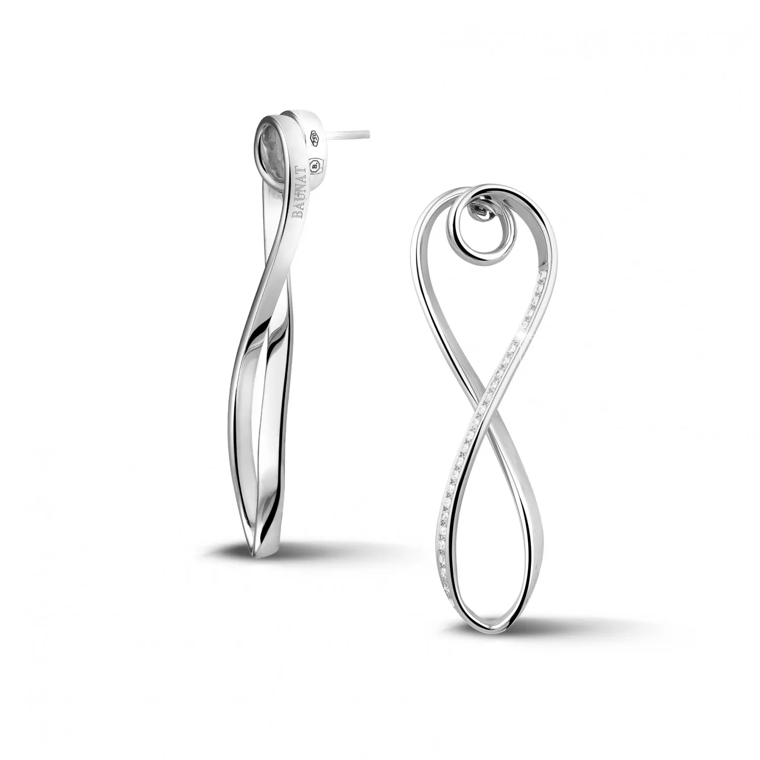 0.50 quilates pendientes diamantes diseño en oro blanco 