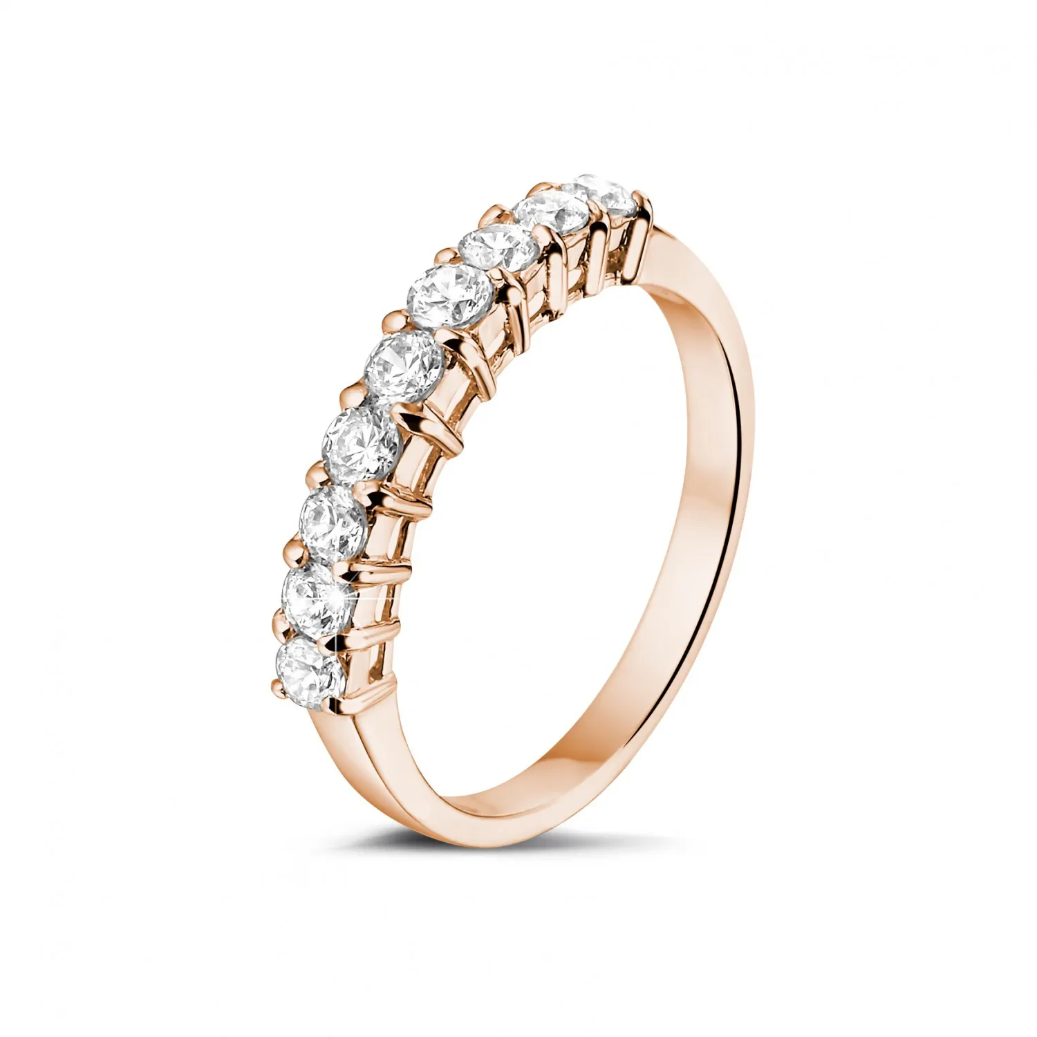 0.54 quilates alianza diamante en oro rojo 