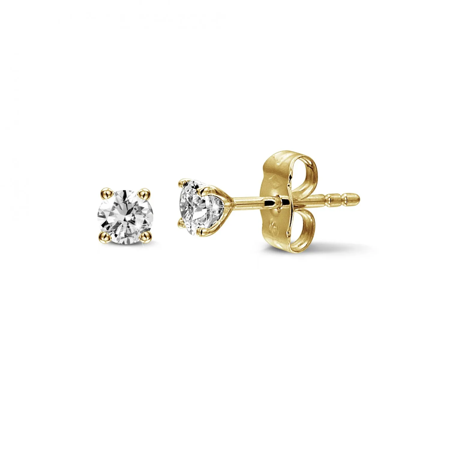 0.60 quilates pendientes diamantes clásicos en oro amarillo con cuatro garras 