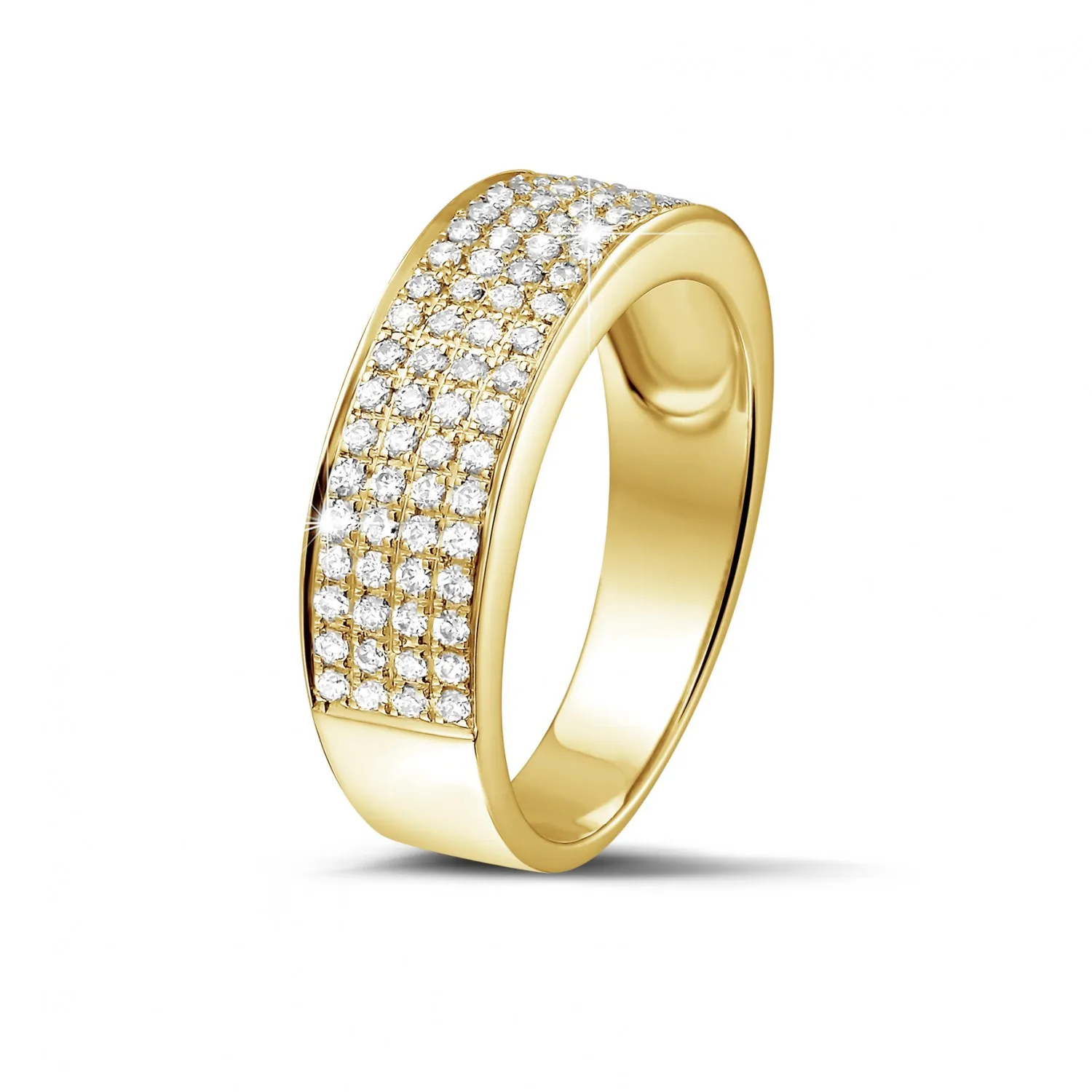 0.64 quilates alianza diamante amplia en oro amarillo 