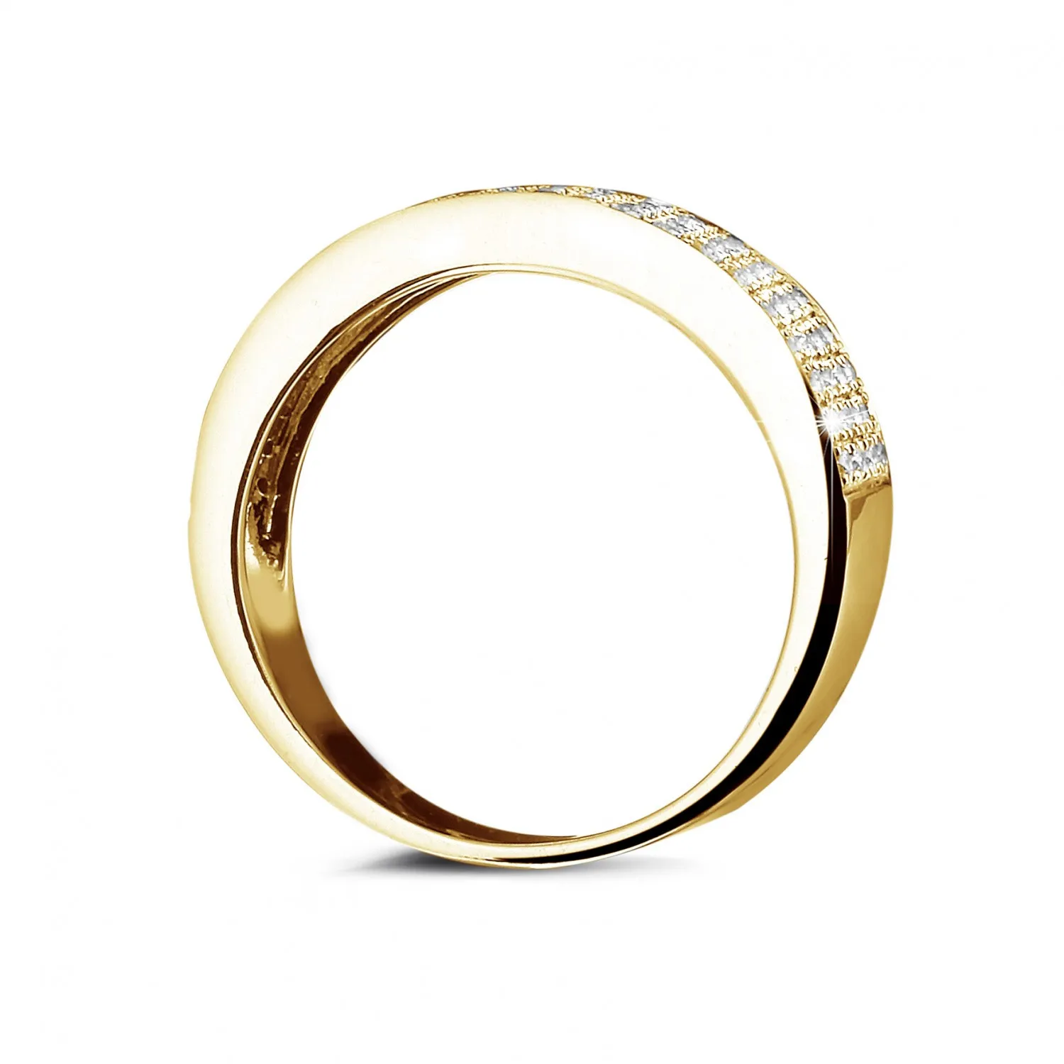 0.64 quilates alianza diamante amplia en oro amarillo 