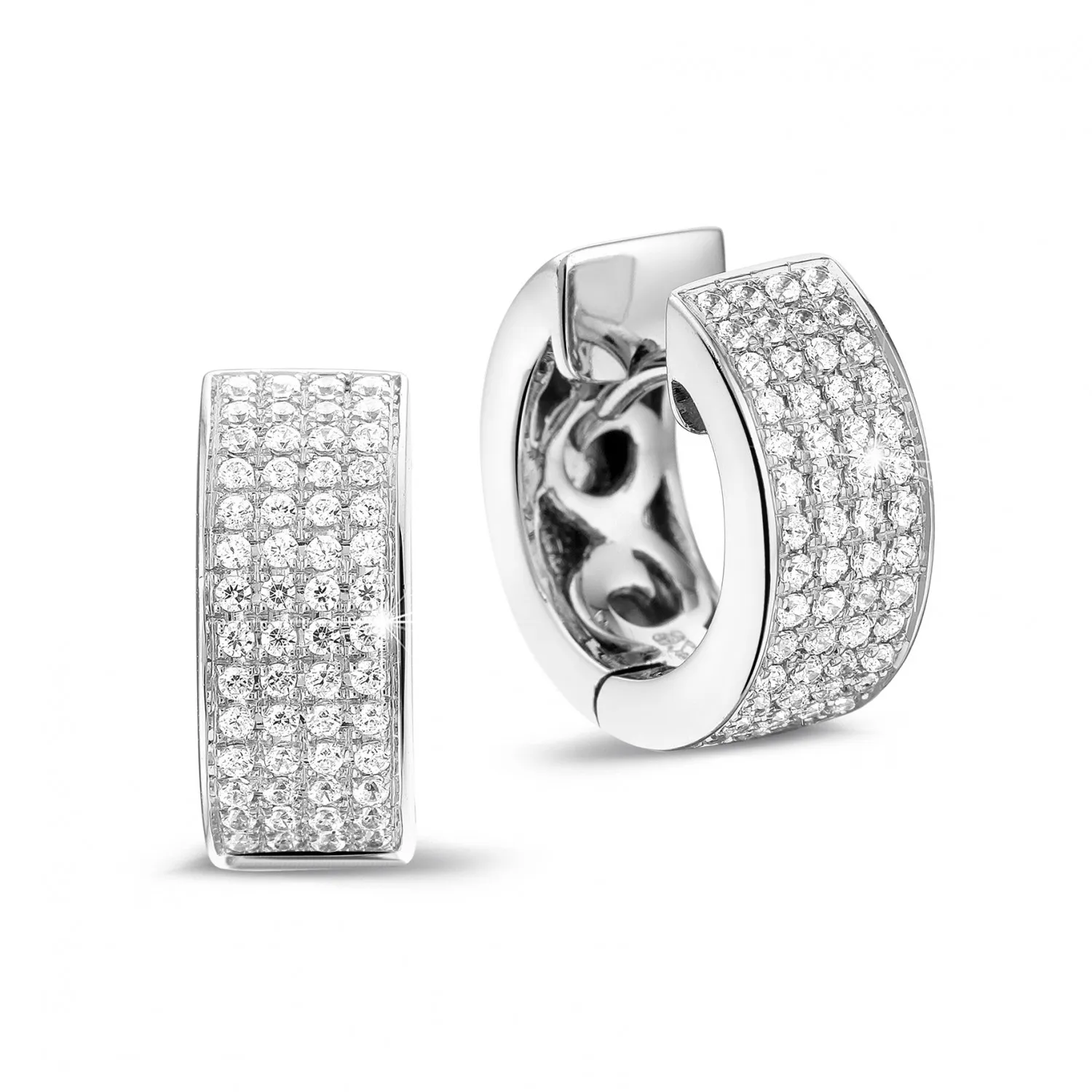 0.75 quilates criollas (pendientes) diamantes en oro blanco 