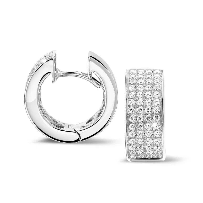 0.75 quilates criollas (pendientes) diamantes en oro blanco 