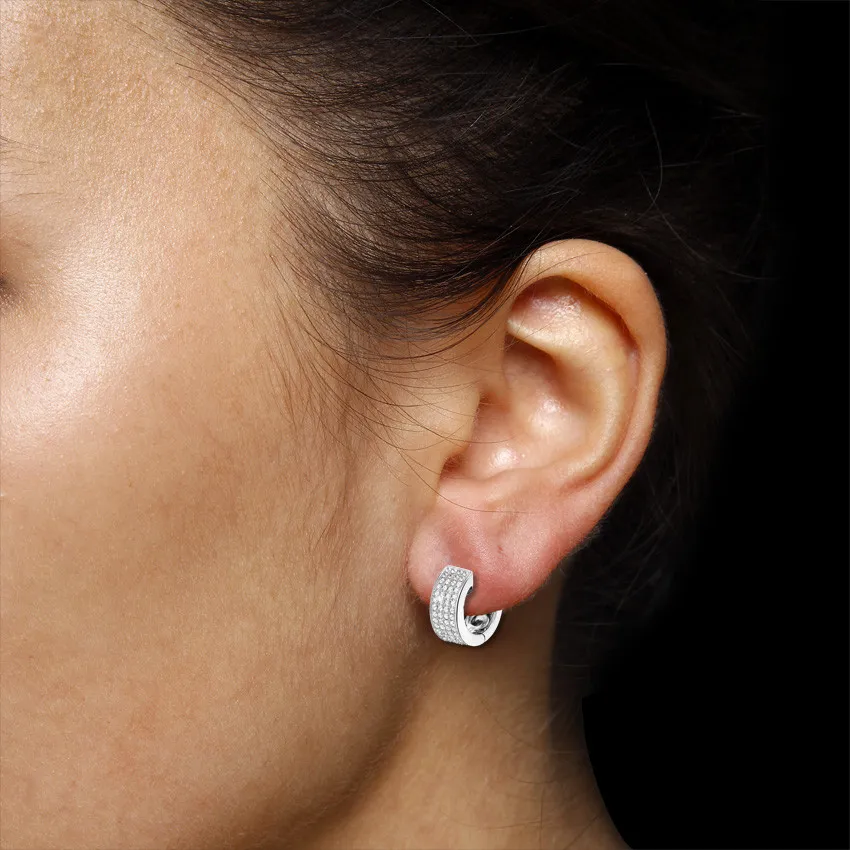 0.75 quilates criollas (pendientes) diamantes en oro blanco 
