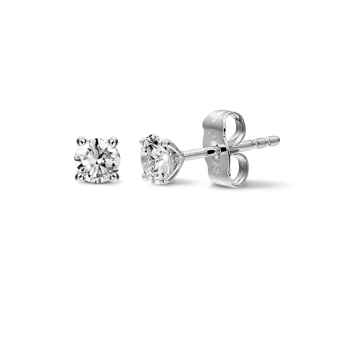 1.00 quilates pendientes diamantes clásicos en platino con cuatro garras 