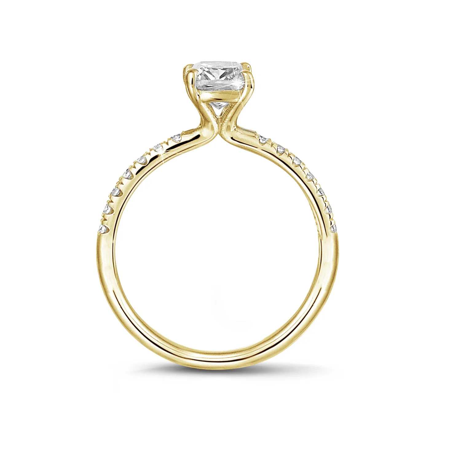 1.20 quilates anillo solitario con diamante talla esmeralda en oro amarillo con diamantes en los lados 