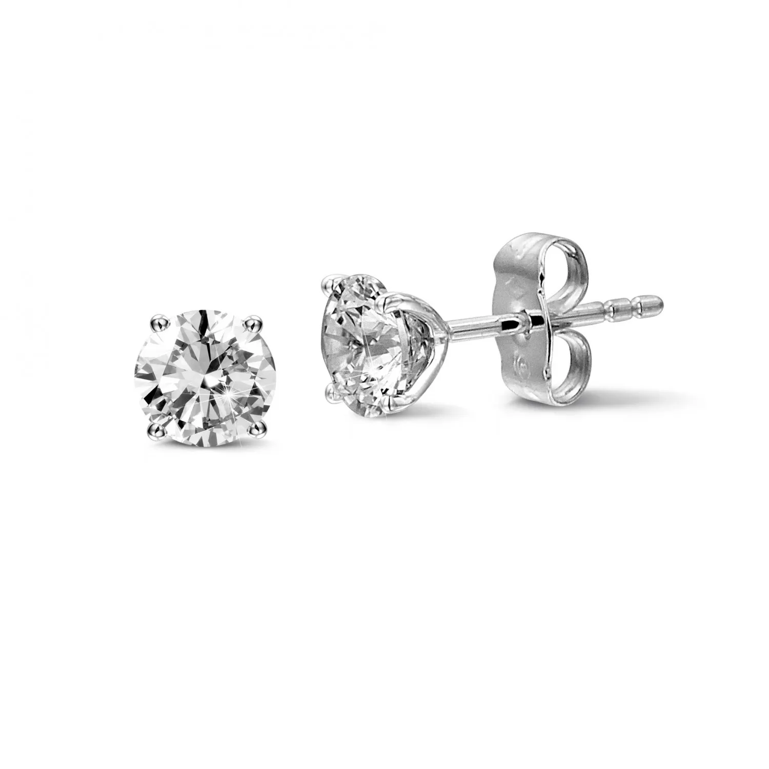 2.00 quilates pendientes diamantes clásicos en platino con cuatro garras 