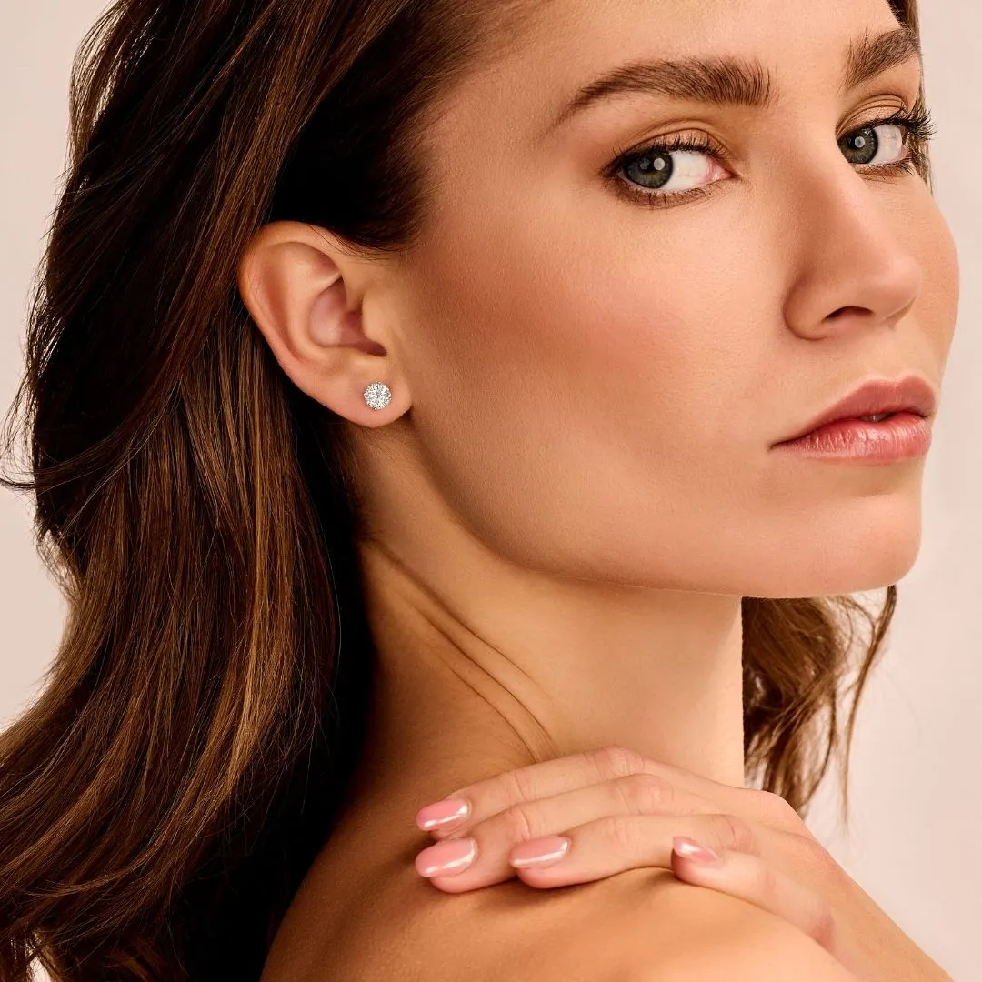 2.00 quilates pendientes diamantes clásicos en platino con cuatro garras 