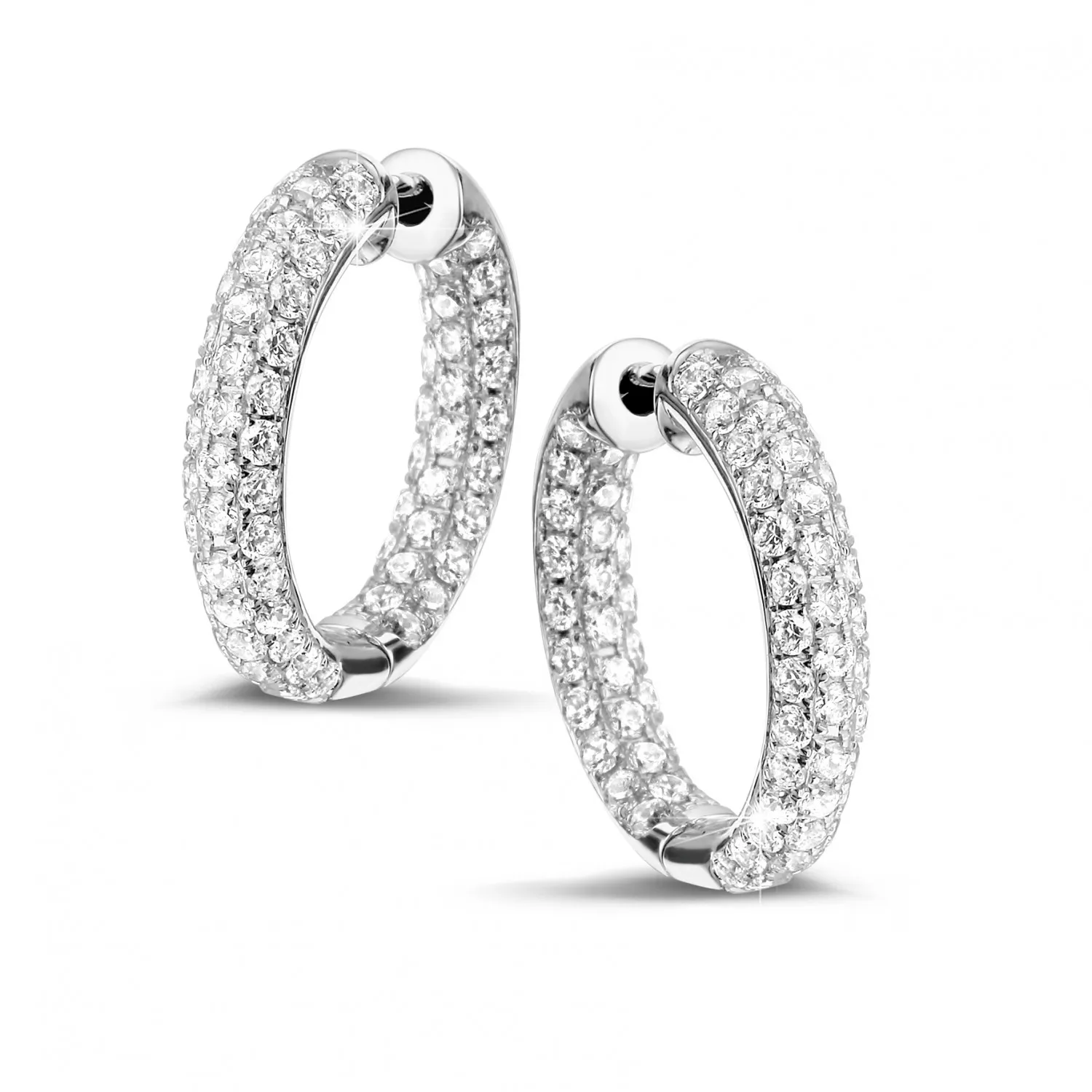 2.15 quilates criollas (pendientes) diamantes en oro blanco 
