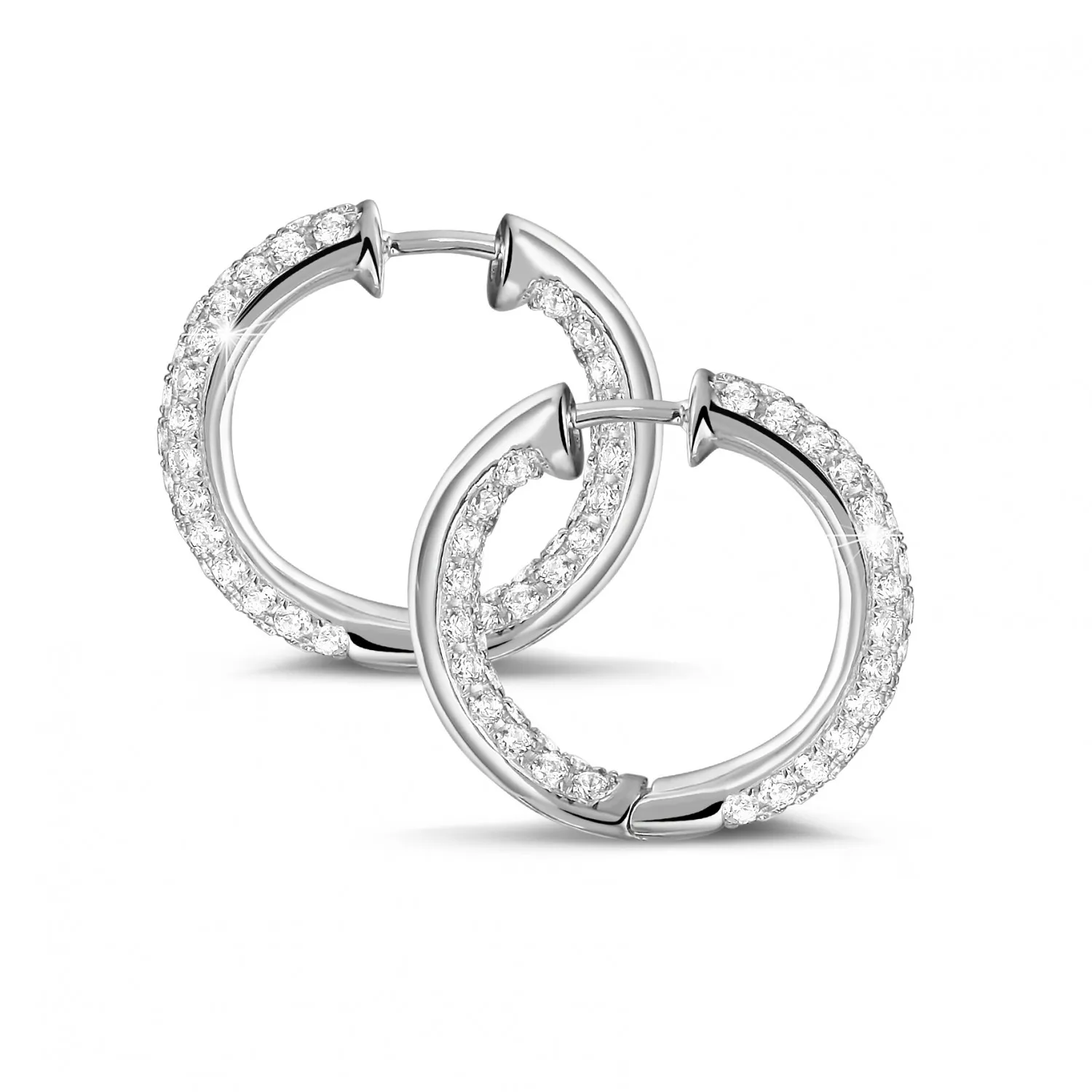 2.15 quilates criollas (pendientes) diamantes en oro blanco 
