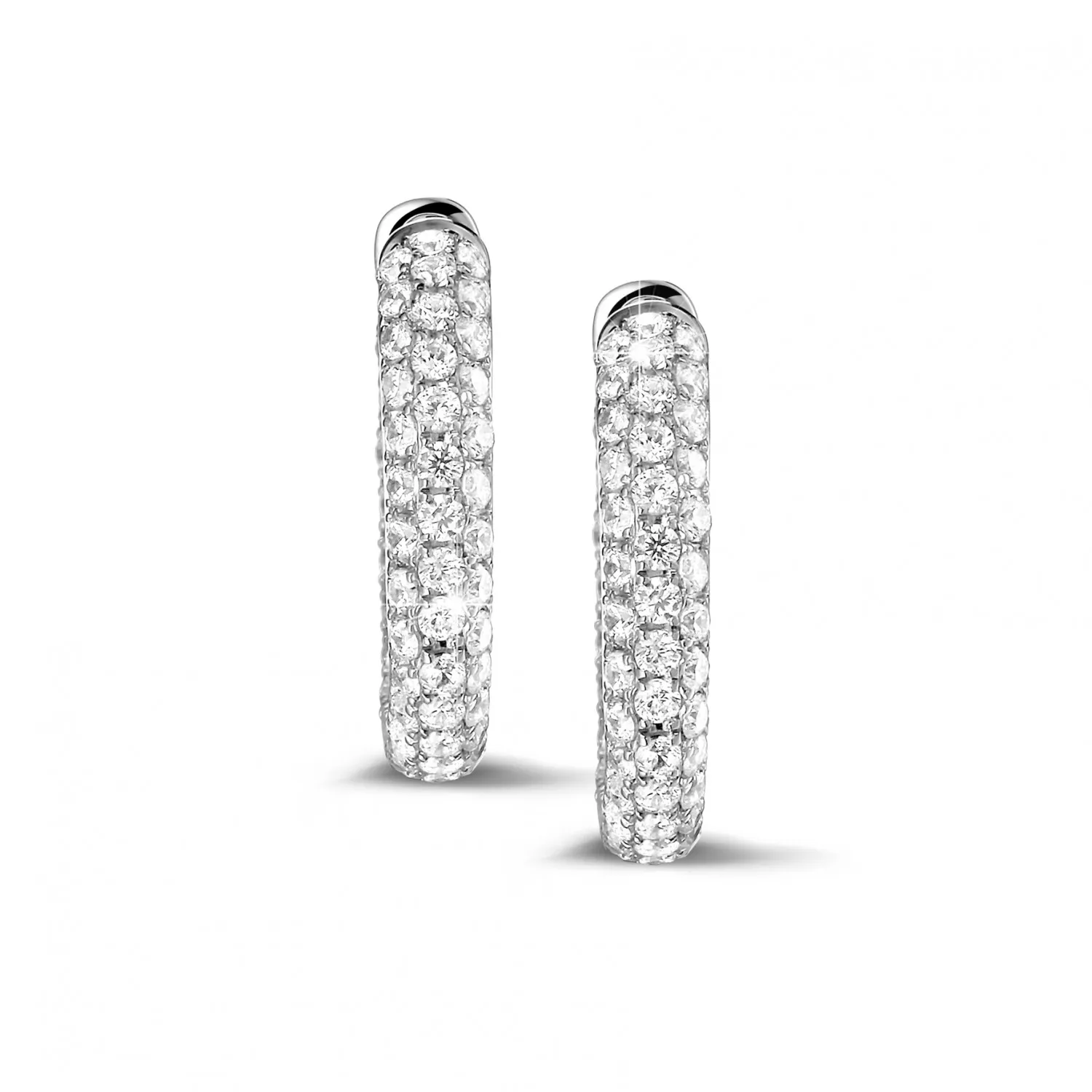 2.15 quilates criollas (pendientes) diamantes en oro blanco 