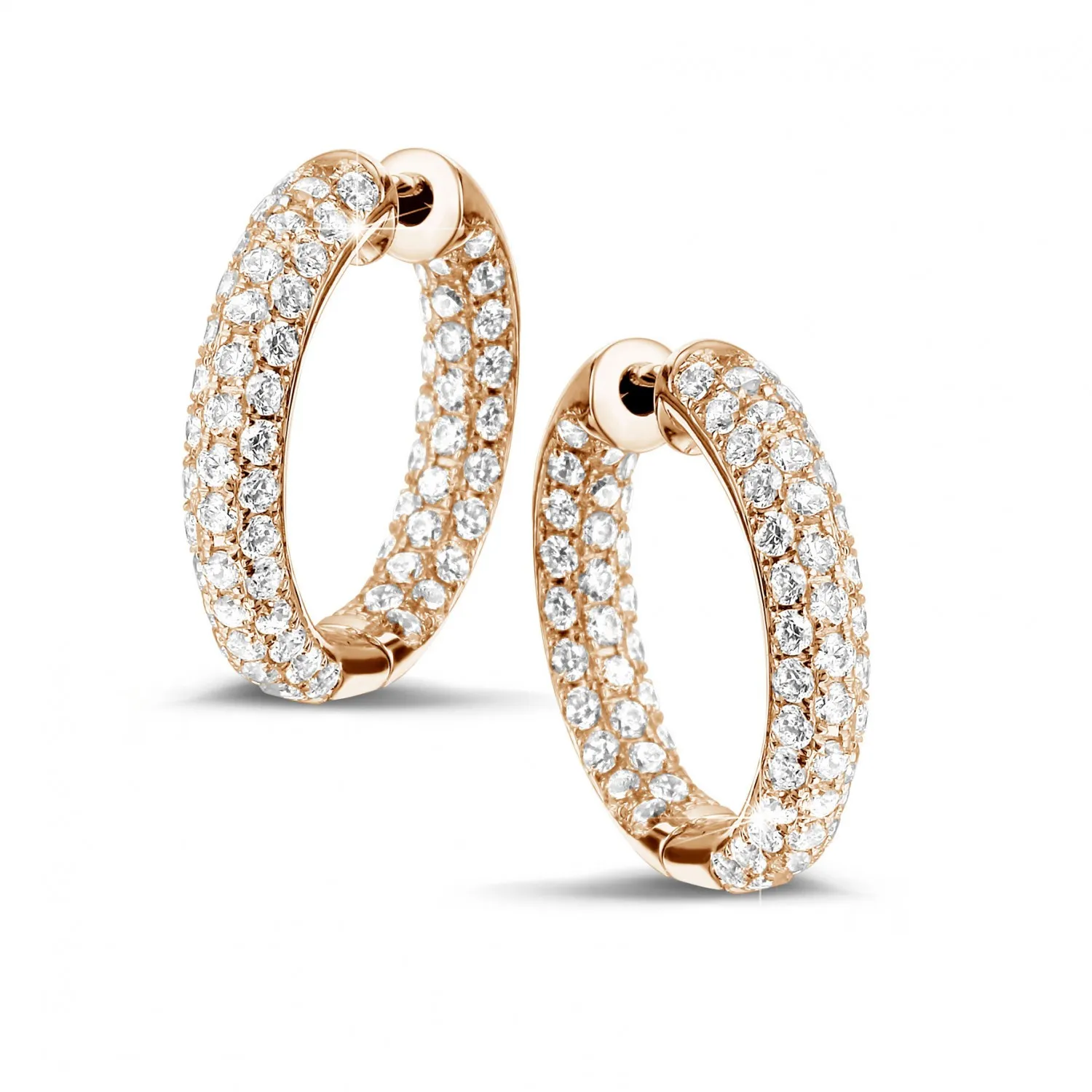 2.15 quilates criollas (pendientes) diamantes en oro rojo 