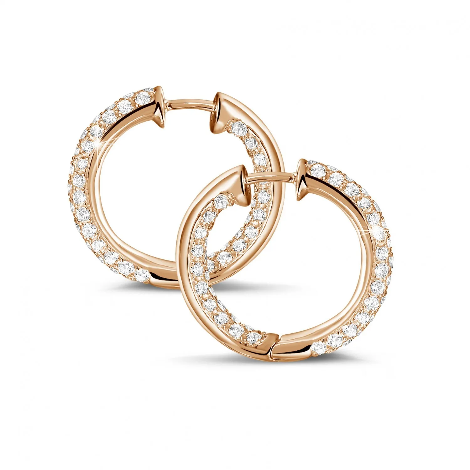 2.15 quilates criollas (pendientes) diamantes en oro rojo 
