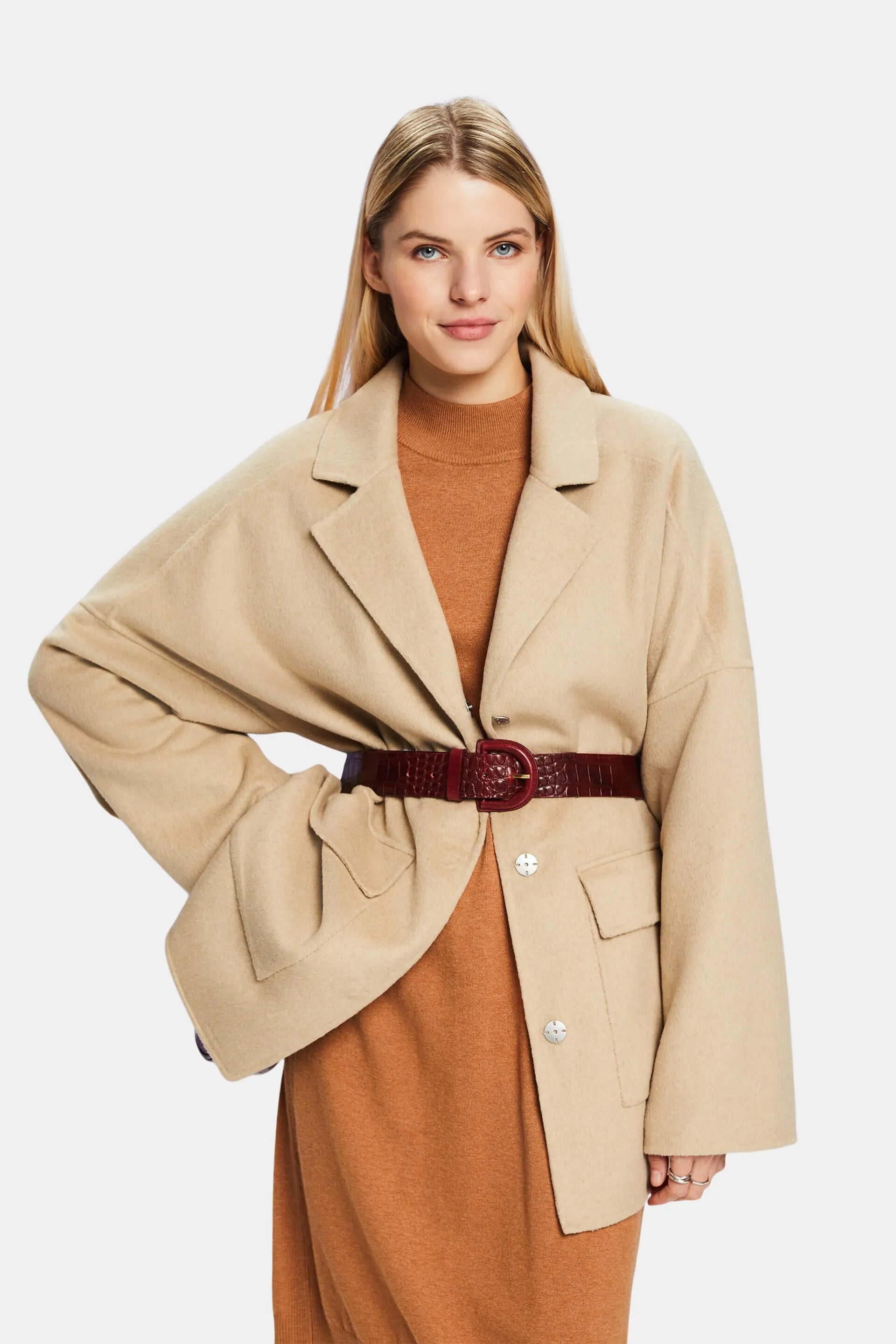 Abrigo oversize en mezcla de lana