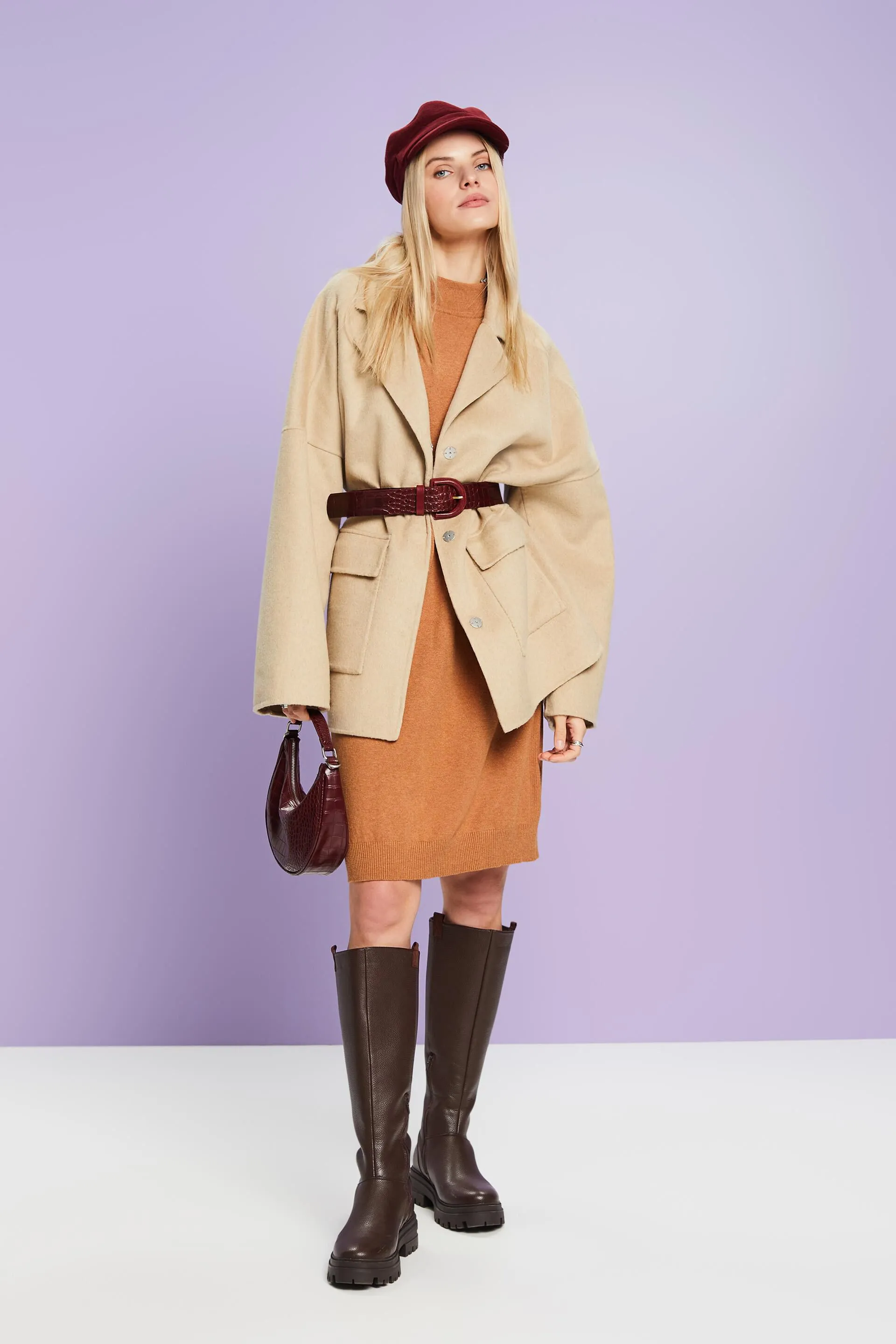 Abrigo oversize en mezcla de lana
