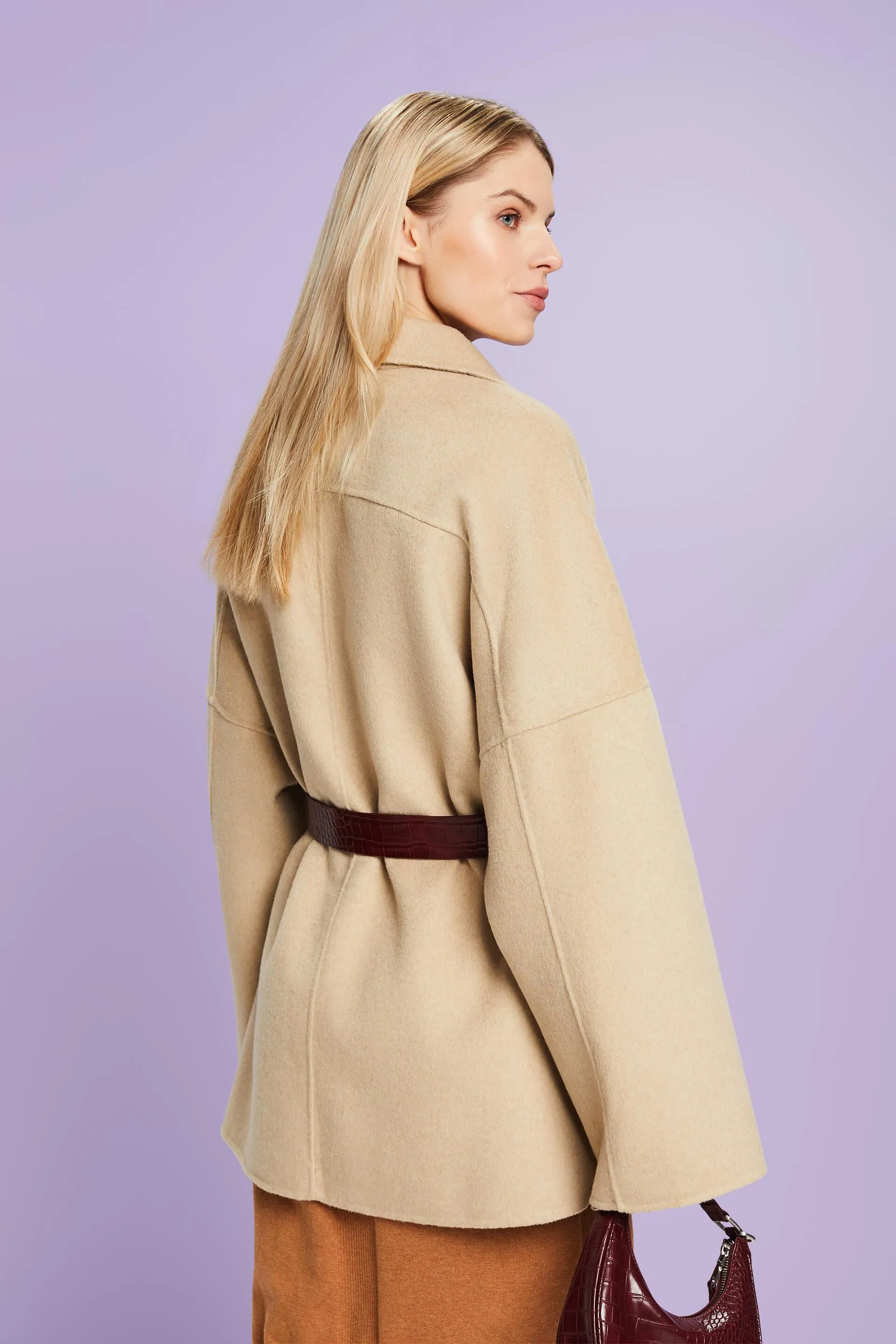 Abrigo oversize en mezcla de lana