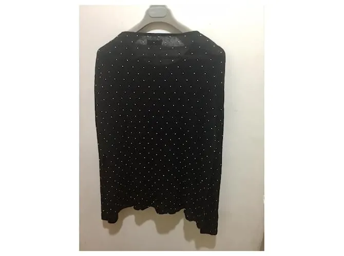 Acne Jersey de punto de lino con tachuelas de acné Precious, Talla M Negro Plata 