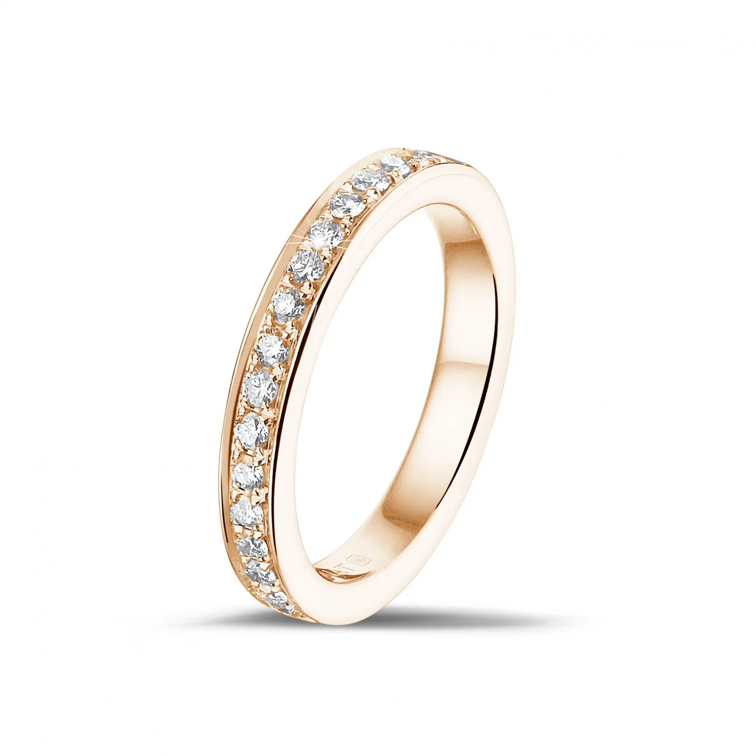 alianza de diamantes 0.25 quilates en oro rosa (media circunferencia) 