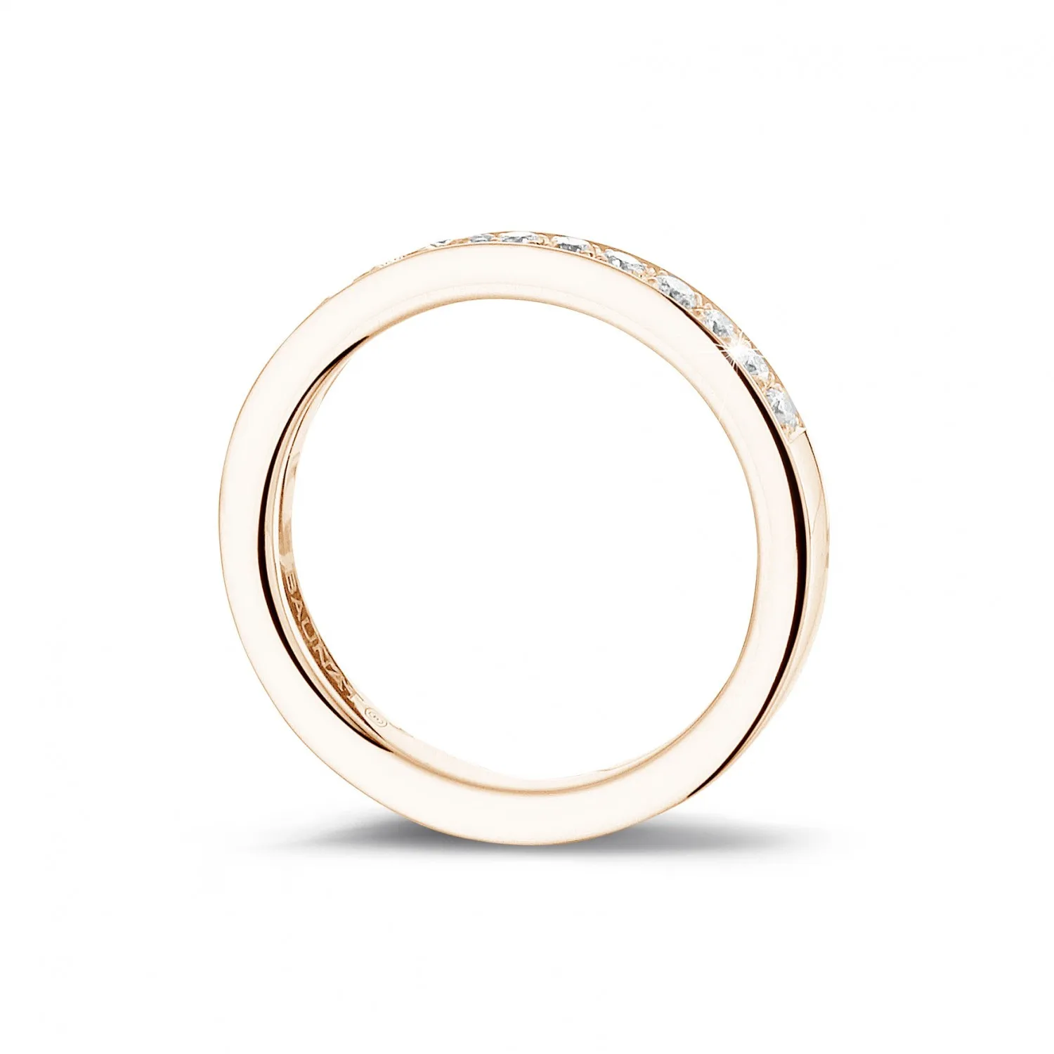 alianza de diamantes 0.25 quilates en oro rosa (media circunferencia) 