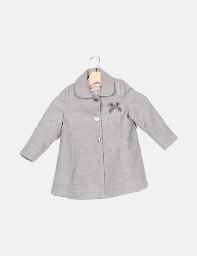 Amaya bebe Abrigo gris detalle lazo