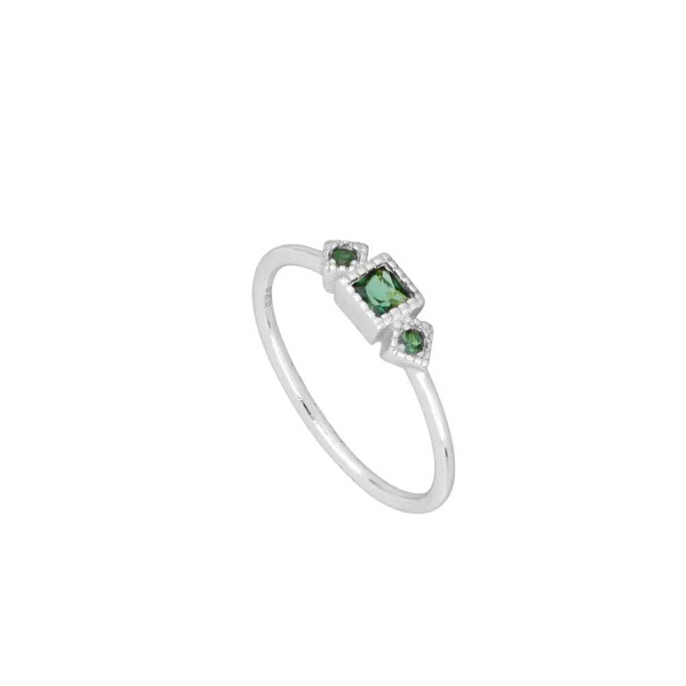 Anillo Bateau Emerald
