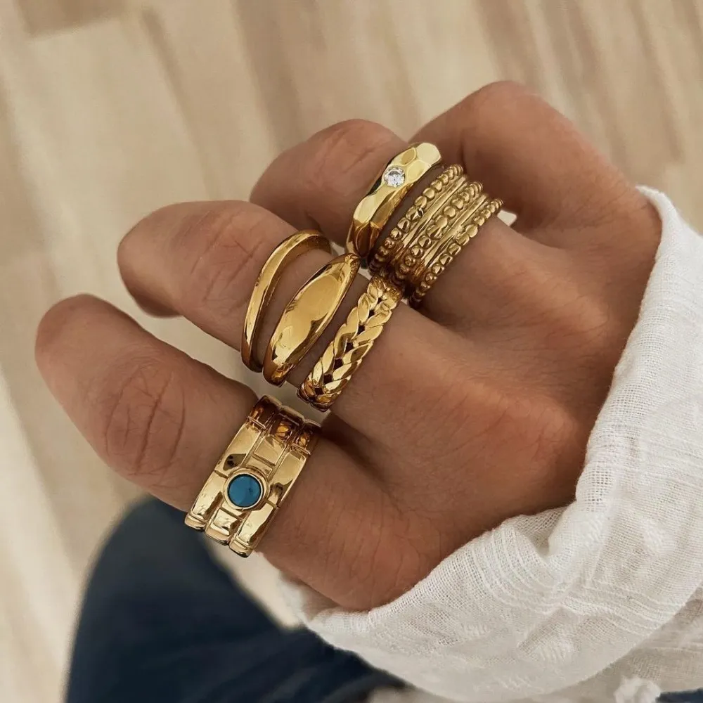 Anillo Sanda Turquesa Oro