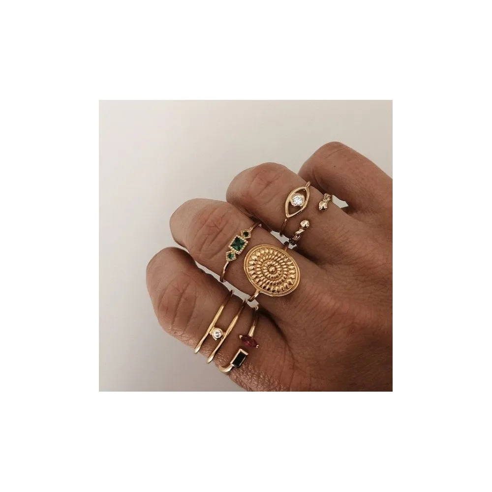 Anillo Twisted Bolitas Oro