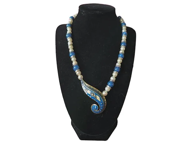 Balenciaga Collares Blanco Azul 