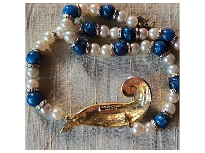 Balenciaga Collares Blanco Azul 