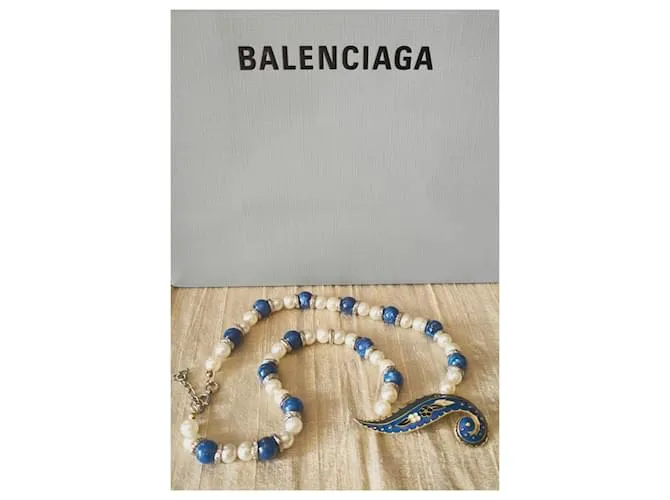 Balenciaga Collares Blanco Azul 