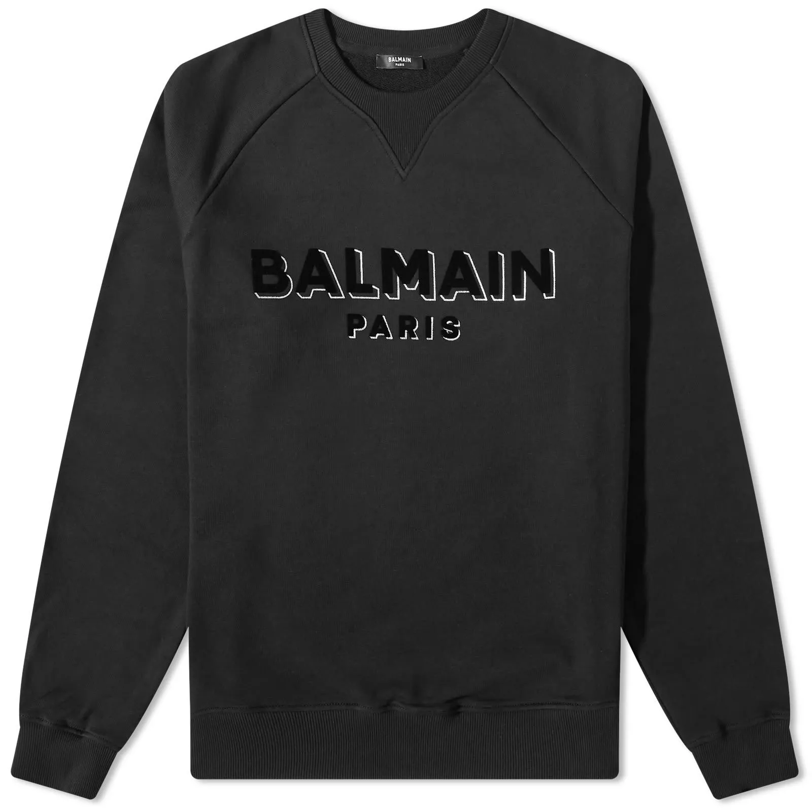 Balmain Flock & Foil Paris Logo Crew Sweat