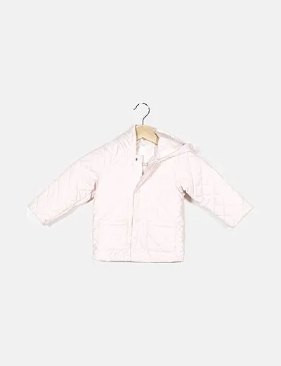 Benetton Abrigo rosa acolchado con capucha