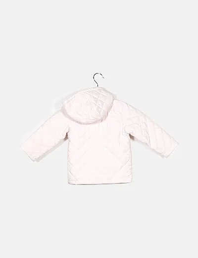 Benetton Abrigo rosa acolchado con capucha