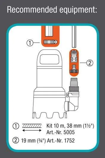 Bomba Sumergible Aguas Sucias 16000 l/h Gardena 9042/20