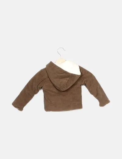 Bonnet a pompon Abrigo pana marrón