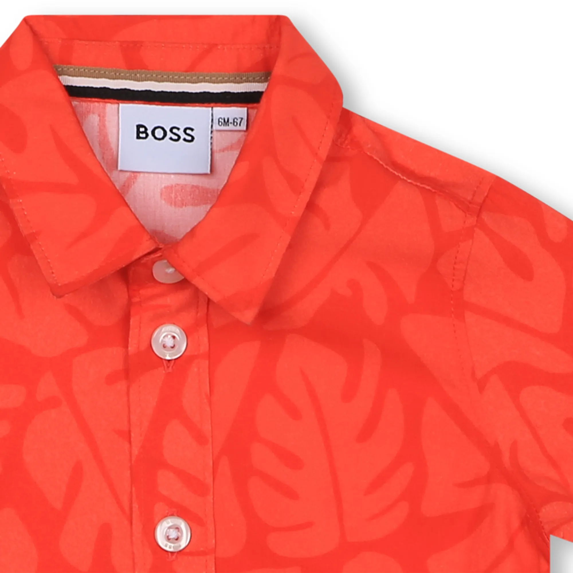 BOSS Camisa con estampado de hojas