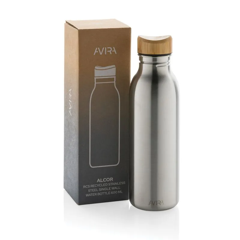 Botella acero inox reciclado corporativa 600 ml Alcor