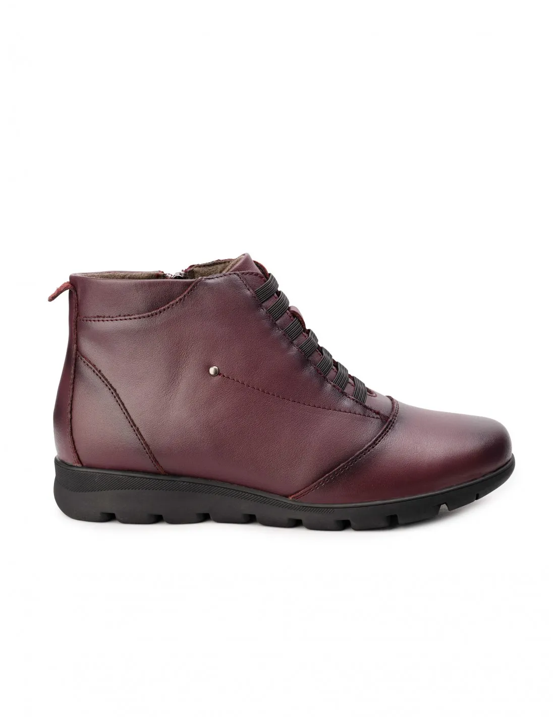 Botines Piel Burdeos Plantilla Anatómica