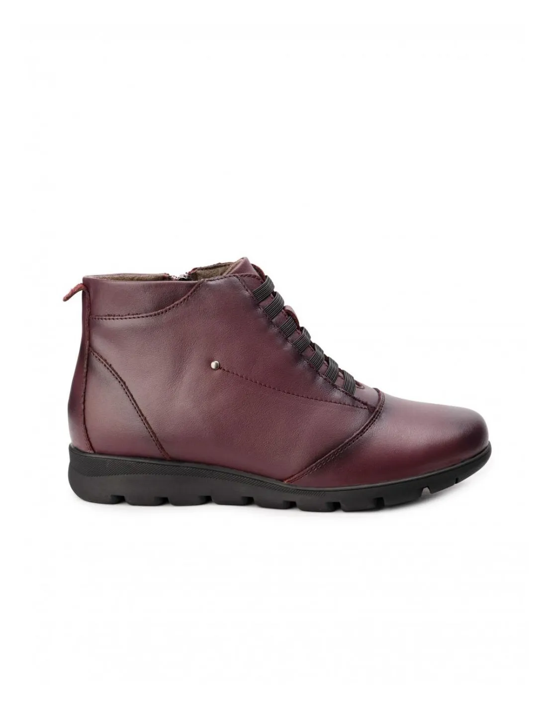 Botines Piel Burdeos Plantilla Anatómica