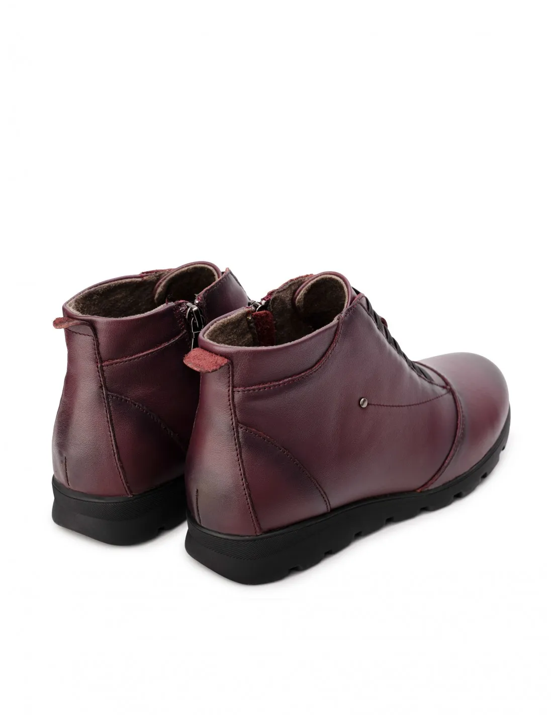 Botines Piel Burdeos Plantilla Anatómica