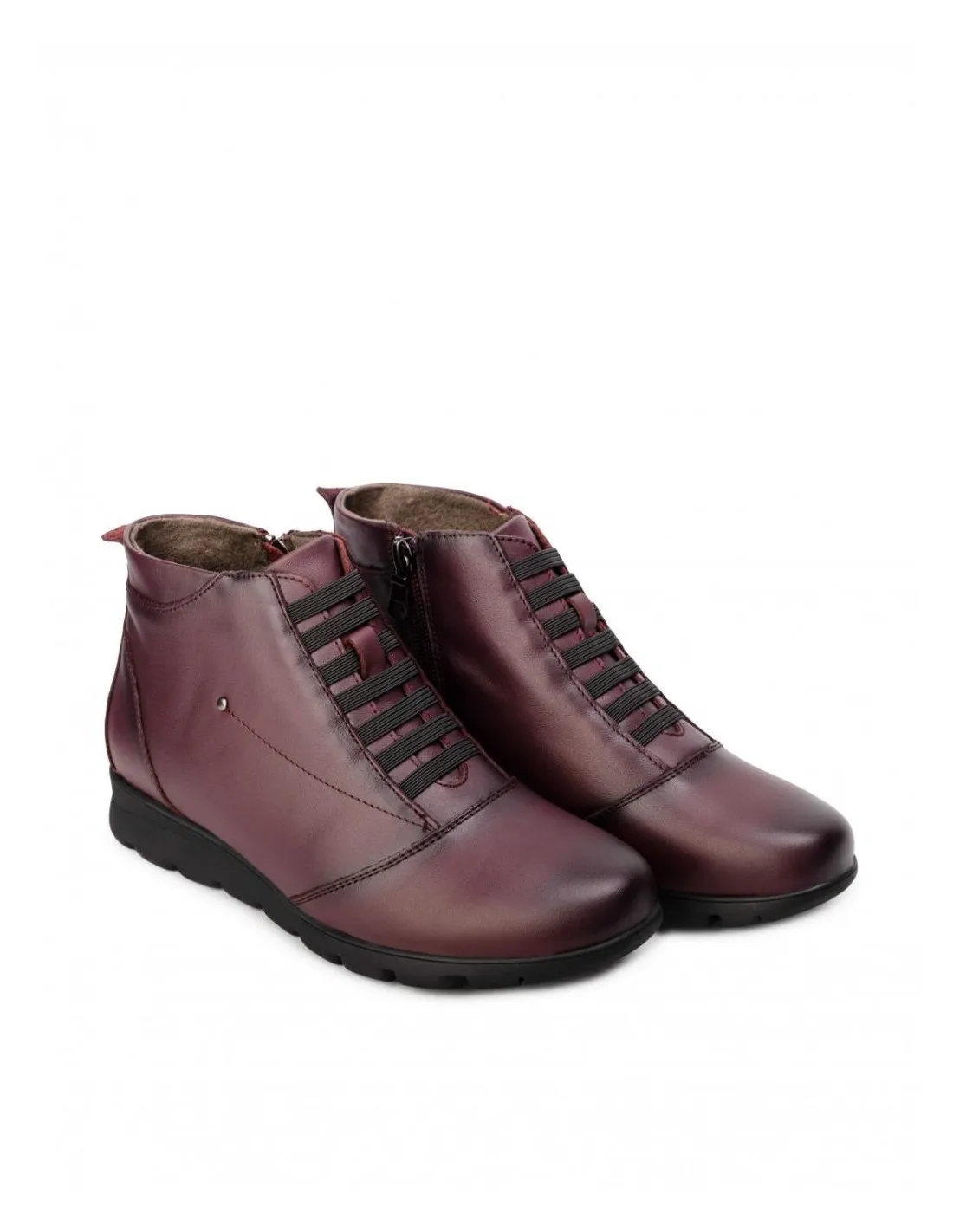 Botines Piel Burdeos Plantilla Anatómica