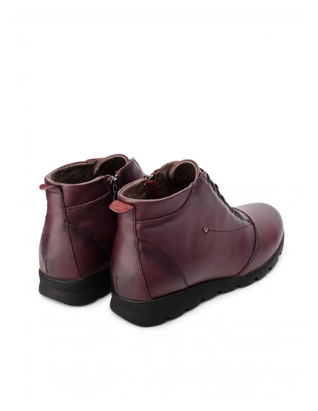 Botines Piel Burdeos Plantilla Anatómica