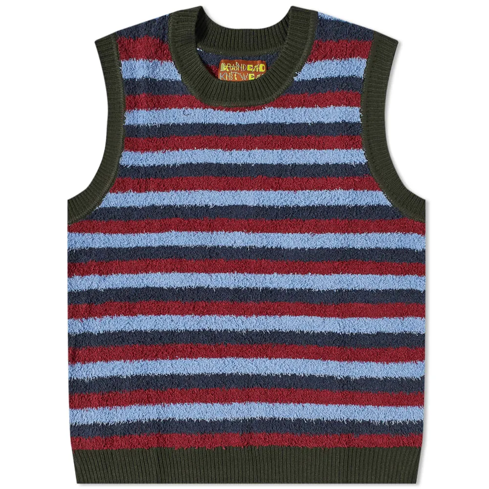 Brain Dead Teddy Fur Striped Vest
