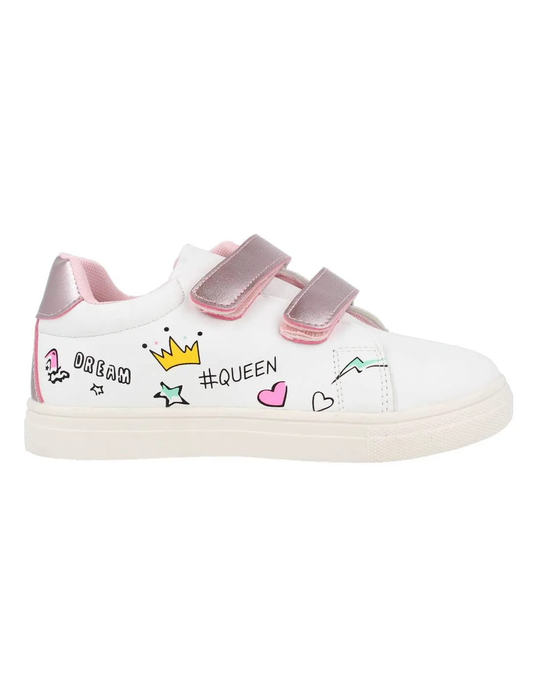BUBBLE KIDS  DEPORTIVA VELCROS BLANCO/METALIZADO
