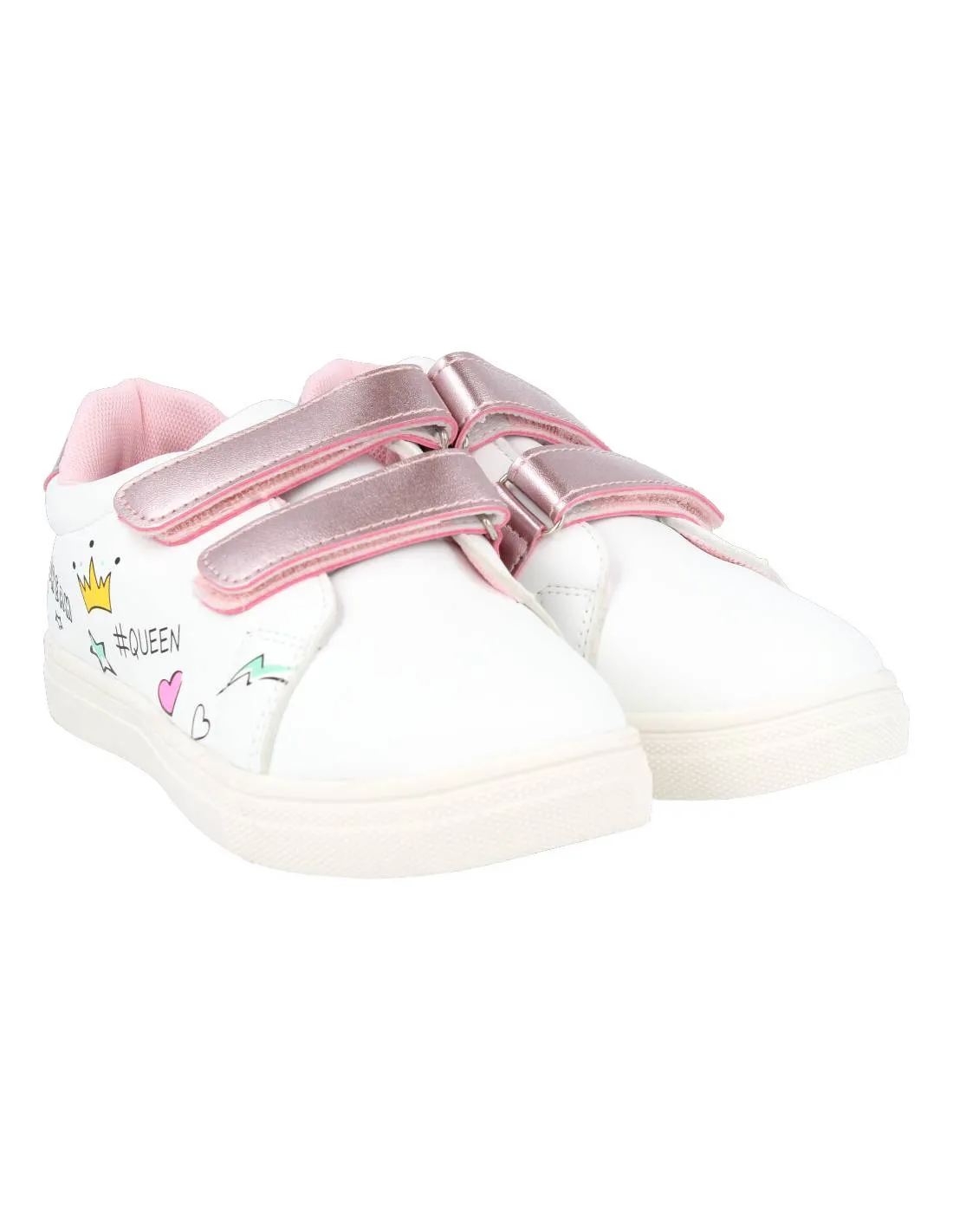 BUBBLE KIDS  DEPORTIVA VELCROS BLANCO/METALIZADO