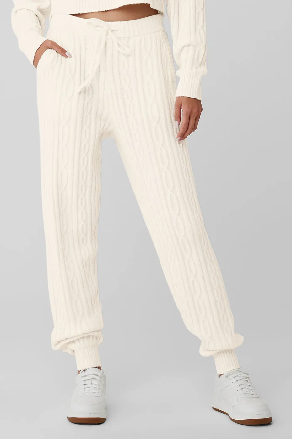 CABLE KNIT WINTER BLISS PANT  IVORY