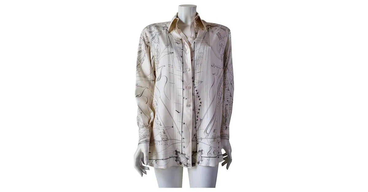 Camisa de seda Hermès Beige 