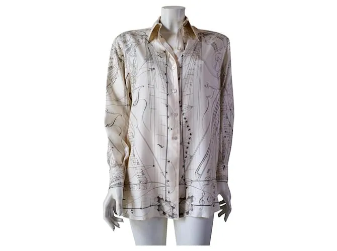 Camisa de seda Hermès Beige 