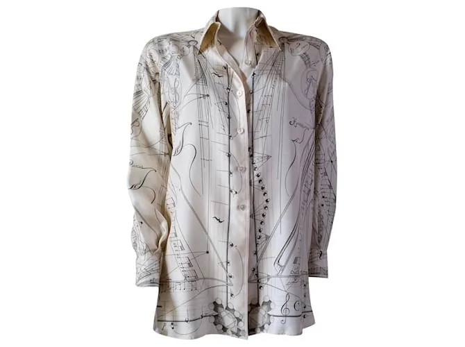 Camisa de seda Hermès Beige 